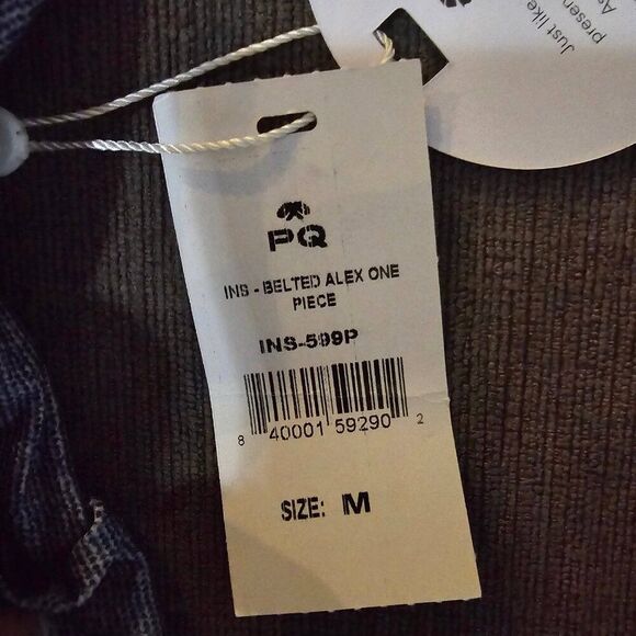 PQ Swim women denim Belted Alex Crossover Halter One Piece Swimsuit Size Medium - Picture 7 of 11